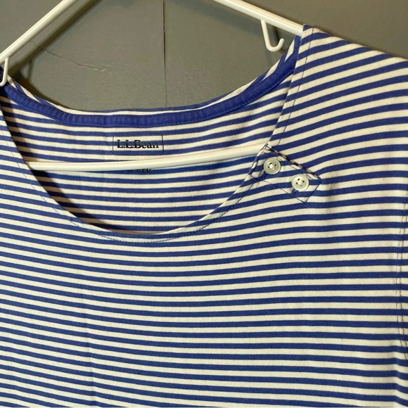 L.L. Bean blue stripe sleeveless tshirt dress size medium - Picture 4 of 9